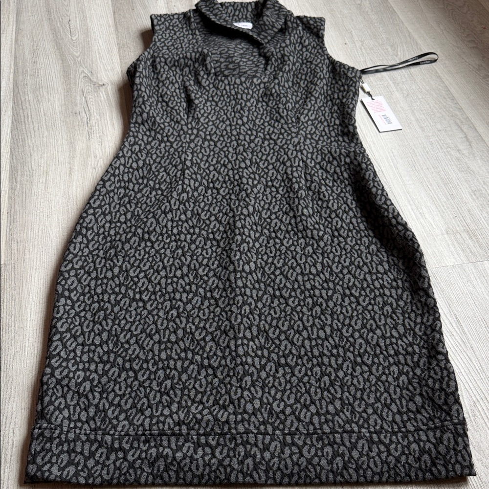 Chic Black Patterned Midi‎ Dress. CAJA. # 1   D